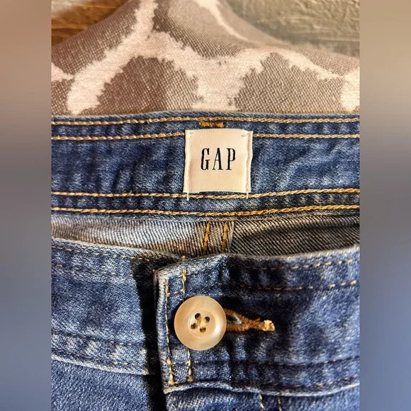 GAP High Rise Wide Leg Crop Blue Denim Jeans - Picture 2 of 10